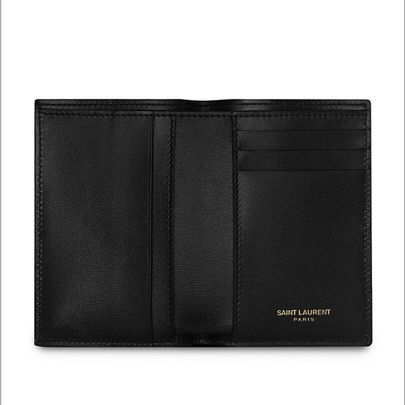 New! Authentic YSL SAINT LAURENT CASSANDRE CREDIT CARD WALLET IN SHINY LEATHER - Picture 4 of 17